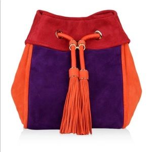 Salvatore Ferragamo Orange Purple Suede Haley Bag